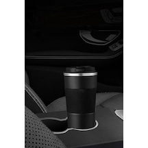 304 L Kilitli Çelik Mat Siyah 510 Ml Kahve Termos Mug Cin405sy Açık Beyaz