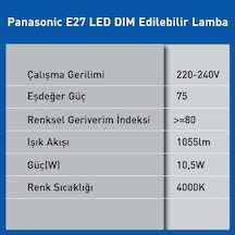 E27 Led Dim Lamba 10.5w 1055lm 4000k