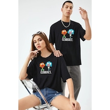 Sevgili Tshirt Çift Kombini Gumball Siyah