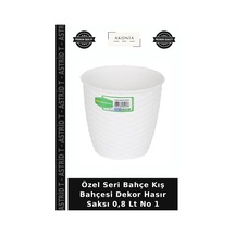 Özel Seri Bahçe Kış Bahçesi Dekor Hasır Saksı 0,8 Lt No 1