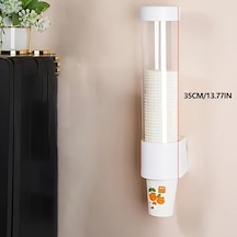 Dashanshop Duvar Tipi Toz Geçirmez Matara Dispanseri Uzun Beyaz Şeffaf Turuncu Aksanlı 2 Model Beyaz