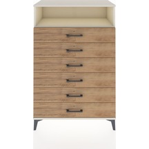 Hyperion Dolap Tek Raflı 6 Çekmeceli 88x44x134 Aytaşı-çam Aytaşı