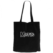 Misfits Logo Siyah Kanvas Bez Çanta