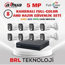 Dahua 5 Mp 8 Kameralı Sesli 30 Metre Renkli Gece Görüşlü Full Hd Kamera Seti