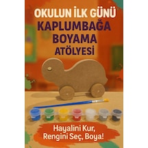 Kaplumbağa Boyama Atölyesi Ahşap Figür Boyama Seti Boya + Fırça Dahil