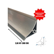 Mutfak Tezgah Iç Bükey Süpürgelik Kaplamalı Aliminyum Silver 3,66