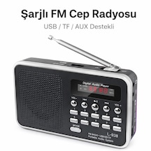 Ultratekno L-938 Şarjlı Taşınabilir Fm Radyo Dijital Ekranlı Usb/tf/sd/aux Destekli Bl-5c Bataryalı Cep Radyosu
