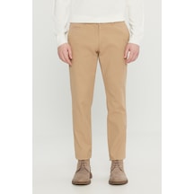 Premıum Altınyıldız Erkek Vızon Pamuklu Slim Fit Dar Kesim Yan Cepli Armürlü Esnek Casual Pantolon Vizon
