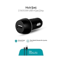Smartcharger 2.1a Araç Şarj Aleti + Lightning İle Uyumlu Kablo Siyah