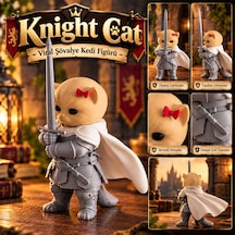 Knight Cat Viral Şövalye Kedi Figürü 15 Cm
