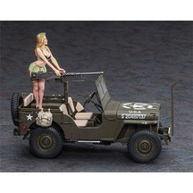 Hasegawa Sp483 52283 1/24 Ölçek, 1/4 Ton 4x4 Utility Truck Cal. 50 M2 Machine Gun W/blond Girl's Figure, Plastik Model Kiti-36148