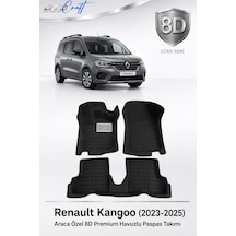 Otocraft Renault Kangoo 2023-2025 Araca Özel 8d Havuzlu Oto Paspas Takımı Siyah Tam Set 3 Parça