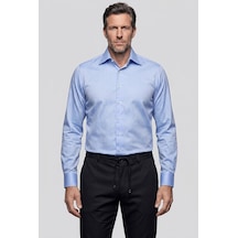 Bisse Mavi Regular Fit Cepsiz Klasik Uzun Yaka Gömlek Gmkls252179 D35