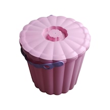 Yuvarlak Pembe Plastik Piknik Sepeti Organizer 12 litre