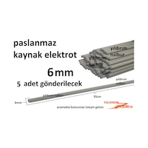 Paslanmaz Krom Kaynak Elektrot Kalın 6Mm Kalite 5 Adet Kaynak Çub