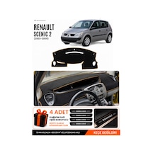 Renault Scenıc 2 2003-2009 Uyumlu Torpido Örtüsü, Torpido Kılıfı - Siyah-kahverengi - Re044