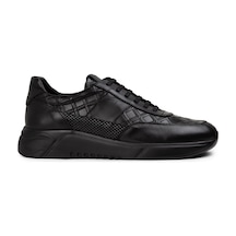 Deery Hakiki Deri Siyah Erkek Sneaker Ayakkabı - 01963Msyhe03 Siyah