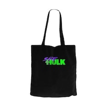 She Hulk Logo Siyah Kanvas Bez Çanta