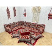 Coton Şark Köşesi Şili Desen Minder Takımı 18 Parça