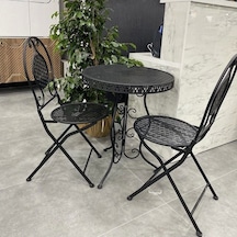 Ferforje Masa Sandalye Balkon Takımı Siyah 1 Masa 2 Sandalye 60cm Ferforje Masa Sandalye Balkon Takımı Siyah 1 Masa 2 Sandalye 60cm