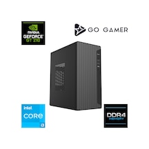 Go Gamer E76D i3-13100F 16 GB 256 GB SSD GT210 24" Free Dos Oem Paket Masaüstü Oyuncu Bilgisayarı