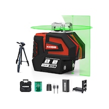 Kobb Kbl32gtp Profesyonel Li-ion Yatay 360 Ve Dikey Otomatik Hizalamalı Yeşil Nokta Şakül Ve Çapraz Çizgi Lazer+tripod