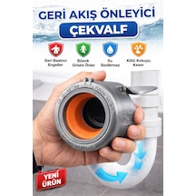 Lavabo Koku Giderici Çek Valfli Gider Adaptörü Ø50 Conta Evye Koku Ve Böcek Önleyici Sistem