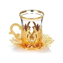 Ahsen 6 Lı Çay Seti Gold Altın