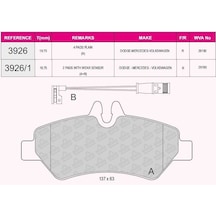 Qcb Fren Balata Arka Fıslı Mercedes Sprınter 3,5t 906 316 Cdı 2006-2009/ 313 Cdı 2006-2009/ 315 Cdı 2006-2009/ Vw Crafter 30-35 2.5 Tdı 2006-2016/ C