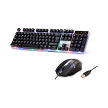 Kablolu Oyuncu Klye Mouse Set Led Q Siyah H837q