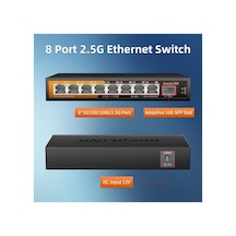 8 Bağlantı Noktalı 2.5g Anahtarı Yönetilmeyen, 8 X 2.5g Base-t Bağlantı Noktalı Ethernet Anahtarı, 1 X 10g Base-t Sfp Yuvası, 60gbps Anahtarlama Kapasitesi, Tak Ve Çalıştır, Fansız Metal,
