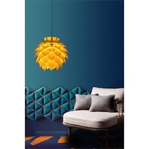 Lotus Dekoratif Avize Sarkıt Abajur Lambader Şapkası Sarı