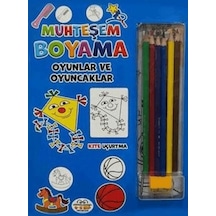 Muhteşem Boyama - Oyunlar Ve Oyuncaklar + 6lı Boya Kalemi - Yqbx-773163