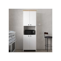 4 Kapaklı Raflı Çok Amaçlı Mikrodalga Bölmeli Mutfak Dolabı Beyaz - 645221186 Beyaz