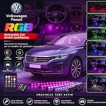 Volkswagen Passat Ayak Altı Led Kumandalı Araç Içi Aydınlatma 4 Lü Sese Duyarlı Renk Değiştirme Özellikli