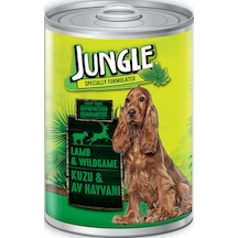 Jungle Kuzu Etli & Av Hayvanlı Konserve Yetişkin Köpek Maması 415 G