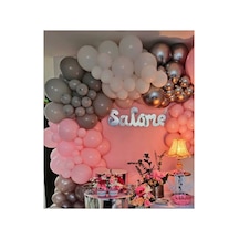 Pastel Balon Krom Balon Karışık Konsept Balon Zincir A