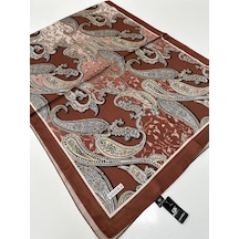 Qashka Saten İpek Şal Etro Desen Lbt0118-41288 Çok Renkli