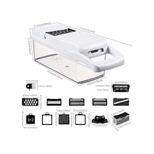 Symbee Ev Mutfak Çok Amaçlı Kesici Seti: Soğan, Meyve, Sebze Dilimleme, Küp Döme, Rendeleme - Siyah Beyaz 15 Parça Diğer