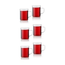 6'lı Borosilikat Cam Kupa Isıya Dayanıklı Termisil Çay Ve Kahve Bardağı Seti, Şeffaf Cam Kupa, Sıcak Soğuk İçecekler İçin Dayanıklı Bardak Takımı 6 Adet Aeropress