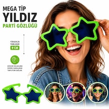 Mega Tip Yıldız Parti Gözlüğü Yeşil Renk 5691 "
