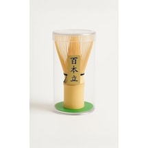 Matchiva Geleneksel Japon Matcha Seti, 4 Parça, Seramik Kase, Bambu Çırpıcı, Çırpıcı Standı, Bambu Kaşık, Beyaz Ve Yeşil