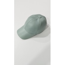 Unisex Arkası Cırtlı Ayarlanabilir Deri Kep Şapka Mavi
