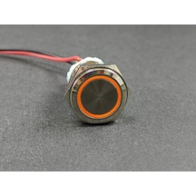 16 Mm Yaylı - Işıklı Buton (Metalik) Turuncu
