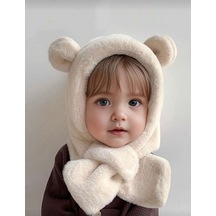 Myballistore 1-3 Yaş İçin Peluş Şapka & Bere Ekru