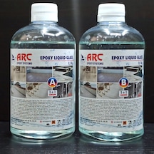Epoksi Sıvı Cam Ultra Şeffaf Parlak Lıquıd Glass Su Yalıtım Ve Kaplama Reçinesi 1 Kg Kıt