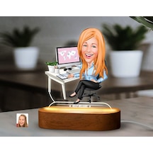 Bk Gift Kişiye Özel Kadın Karikatürlü Dekoratif 3d Biblo Led Işıklı Gece Lambası-15, Sevgiliye Hediye, Arkadaşa Hediye, Doğum Günü Hediyesi Kobitmeyen
