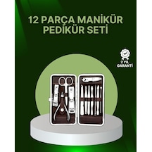 Northcity 12 Parçalık Özel Deri Çantalı Kişisel Bakım Seti - Profesyonel Ev Bakımı