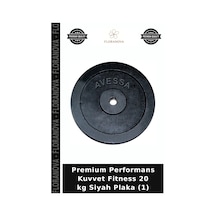 Premium Performans Kuvvet Fitness 20 Kg Siyah Plaka 1