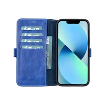 Apple Uyumlu iPhone 13 Pro Deri Cüzdanlı Kılıf Okyanus Mavi